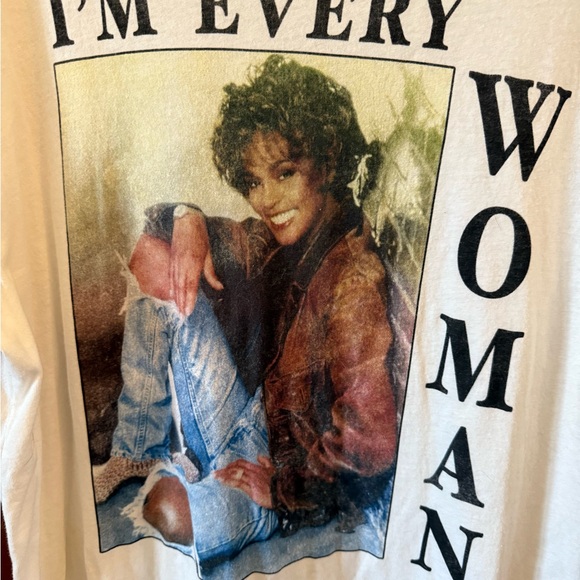 Old Navy Cream Graphic Tee - Whitney Houston “I'm Every Woman” - Picture 1 of 3